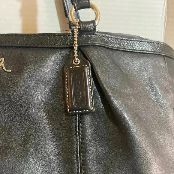 Coach black leather satchel handbag - Picture 8 of 12